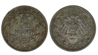 Německo - 1/2 Mark, 1915, *AG*