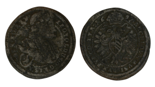 Habsburg - 1 Krejcar , 1697, Leopold I Vídeň