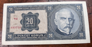 Československo -20 korun, 1926, Rašín VD