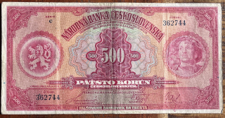 Československo -500 korún, 1929, C