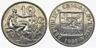 Československo - 10 korun 1931 *AG*