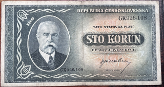 Československo -100 korun, 1945, GK
