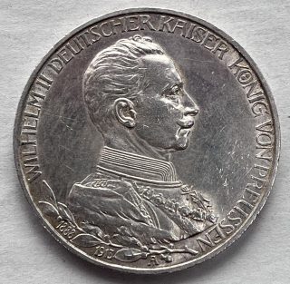 Prusko 3 Mark 1913 A Wilhelm II. 1888 - 1918