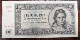 Československo - 1000 korun - 1946 - D - nejvzácnější série