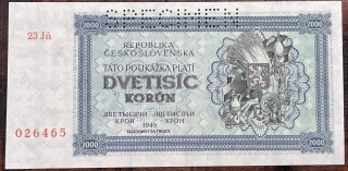 Slovensko - 2000 Ks - 1945 - Jň - Aunc- Specimen