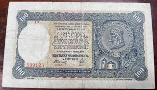 Slovensko - 100 Ks - 1940 - I7 - I. Vydání
