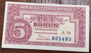 Československo - 5 kčs - 1949 - A34
