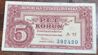 Československo - 5 kčs - 1949 - A55