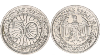 Německo - 3 říše, 1933-1945, 50 Rpf. 1937 A, Zachovalost: 0-/0-