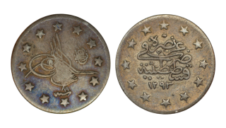 Osmanská říše – 2 kuruš – Abdul Hamid II. 1293AH