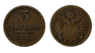 Rakousko - 3 Centesimi 1852 V
