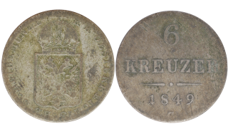 Habsburg – 6 Krejcar, 1849, C