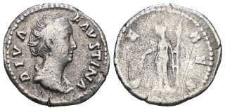 Řím – Diva Faustina I., AR denár, 140/1