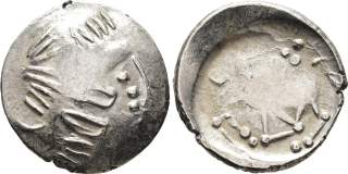 Keltové - tetradrachma ve východní Evropě, napodobenina Filipa II., typ „Sattelkopfpferd“, stříbro, 7,37 g, 23 mm, 2.–1. stol. př. n. l