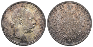 Rakousko - 1 Zlatník 1884, František Josef I.