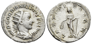 Řím – stříbrný antoninian císaře Gordiana III. z let 238–244 n.