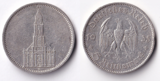 Německo - 5 Mark 1935 A kostel