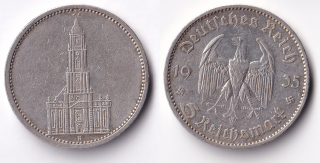 Německo - 5 Mark 1935 A kostel