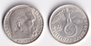 Německo - 2 Mark 1939 B, Hindemburg