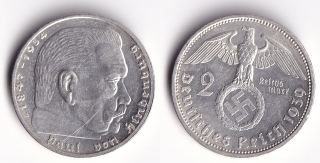 Německo - 2 Mark 1939 A, Hindemburg