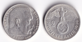 Německo - 2 Mark 1939 A, Hindemburg