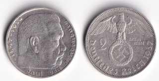 Německo - 2 Mark 1937 A, Hindemburg