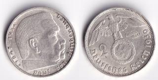 Německo - 2 Mark 1939 B, Hindemburg