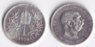 Rakousko - 1 koruna 1914, František Josef I.