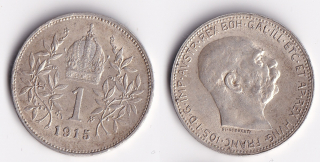 Rakousko - 1 koruna 1915, František Josef I.