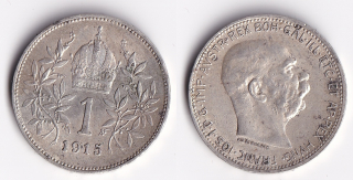 Rakousko - 1 koruna 1915, František Josef I.