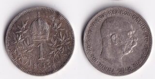 Rakousko - 1 koruna 1915, František Josef I.