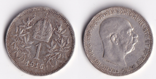 Rakousko - 1 koruna 1915, František Josef I.