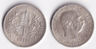 Rakousko - 1 koruna 1915, František Josef I.