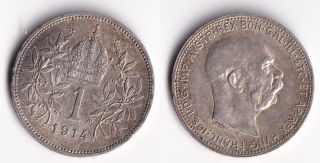 Rakousko - 1 koruna 1914, František Josef I.
