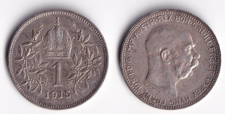 Rakousko - 1 koruna 1915, František Josef I.