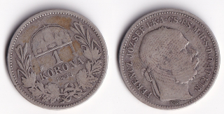 Maďarsko - 1 koruna 1893 KB, František Josef I.