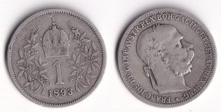 Rakousko - 1 koruna 1893 František Josef I.