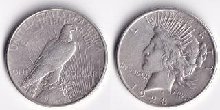 USA - 1 Dollar 1923 D Peace Dollar – stříbrná mince