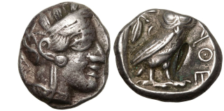 Athénská sova tetradrachma, Attika (454 404 př. n. l.), Řecko, Ag
