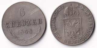 Rakousko - 6 krejcar 1848 C