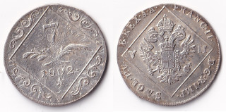 Rakousko - 7 krejcar 1802 A, přeražba, prohnutý