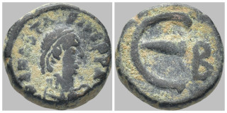 Byzantská říše - Justinian I (527–565) – AE pentanummium, Konstantinopol