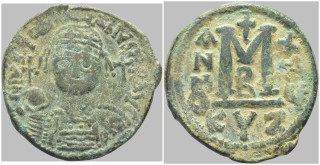 Byzantská říše - Justinian I (527–565) – AE follis, Kyzikos, rok 25
