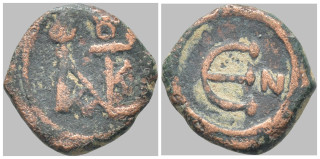 Byzantská říše - Justin II (565–578) – AE pentanummium, Antiochie