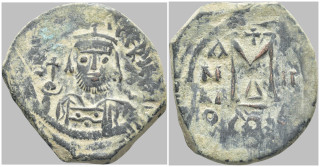 Byzantská říše - Maurice Tiberius (582–602) – AE follis, Konstantinopol, rok 2