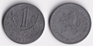 Protektorát Čechy a Morava - 1 koruna, 1942