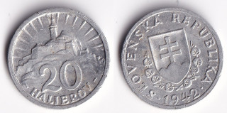 Slovenská republika - 20 halierov, 1942