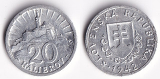 Slovenská republika - 20 halierov, 1942