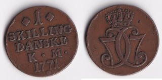 Dánsko - 1 skilling, 1771