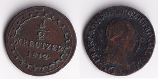 Rakousko, František I. - 1/2 krejcaru, 1812